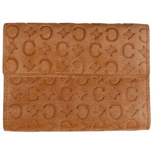 Celine Macadam tri fold wallet salmon pink suede